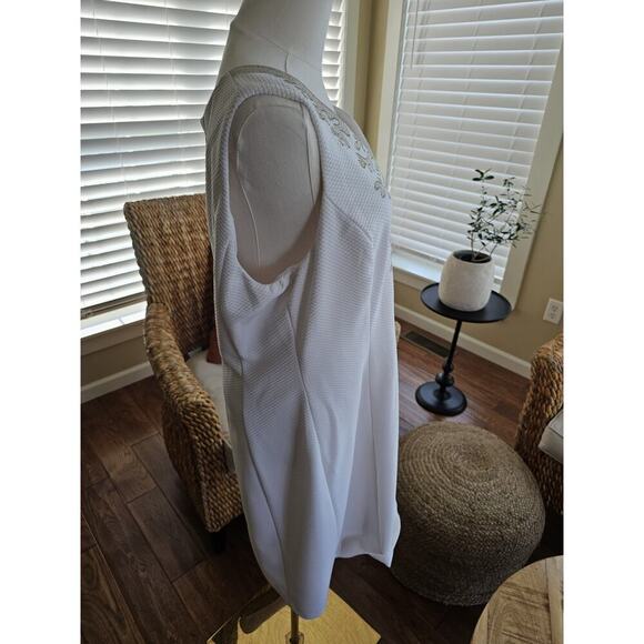 Pappagallo Amaya Sleeveless Shift Dress Women's Size 12 White Coastal Resort - Picture 5 of 13
